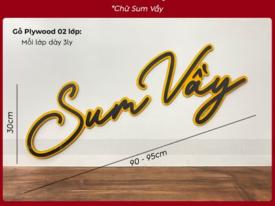 Chữ Tết Sum Vầy Cao 30-64cm [Bằng gỗ - Nhẹ] CHU-GO-22